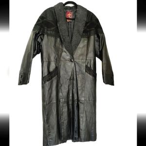 Vintage mob wife leather Coat sz M Petite